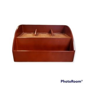 Cherry Wood With felt and 3 Divider Cell Phone/Tablet Charging Station